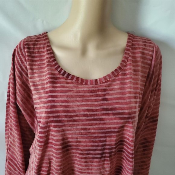 Lane Bryant Vintage Rose Tie-Back Stripe Dolman-Sleeve Blouse Plus Size 18/20 - Picture 3 of 16